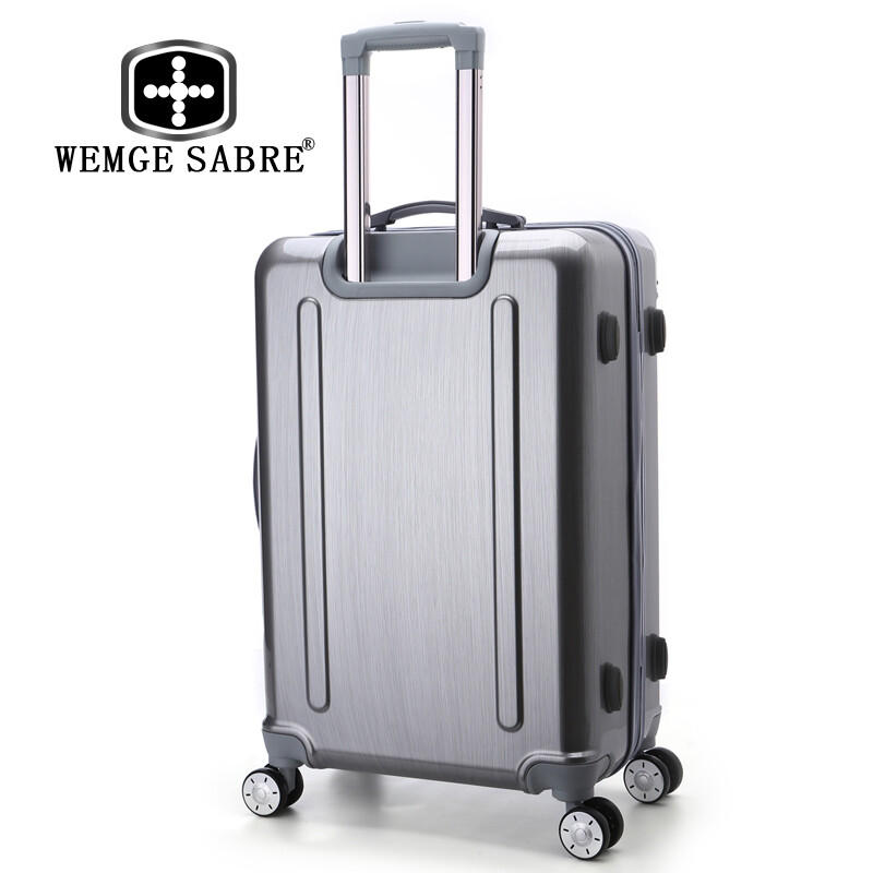 WEMGE SABRE 拉桿箱ABS+P旅行箱 商務休閑大容量拉鏈托運箱行李箱 硬箱 銀色 20寸